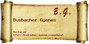Busbacher Gyenes névjegykártya